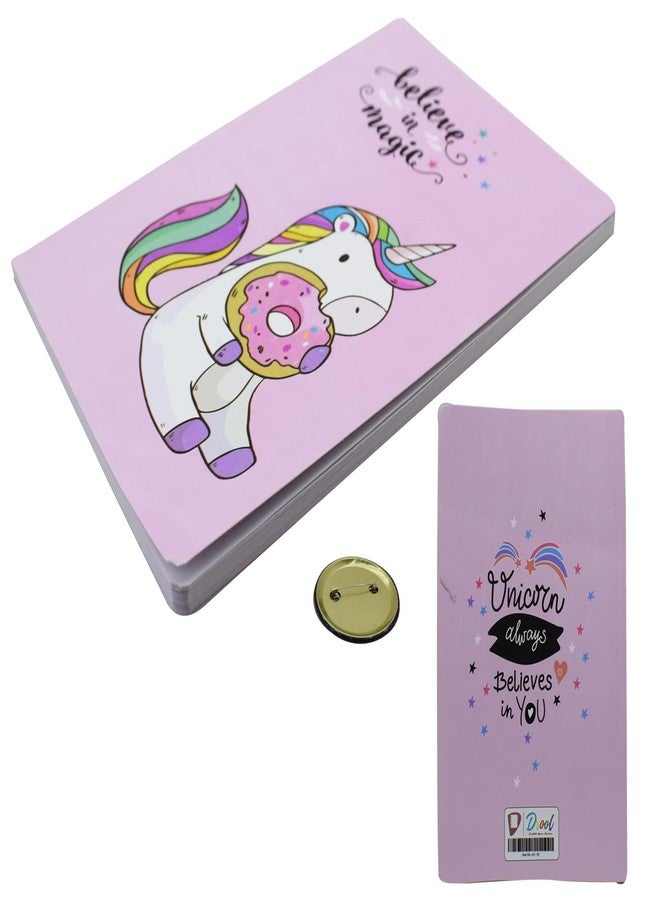 Asera Cartoon Stationery Gift Set for Kids Diary, Pen & Badge Stationery Set for Boys/Girls Party Favor Return Gift Set for Girls Birthday Gift (Unicorn 1 Pc) - Image 4